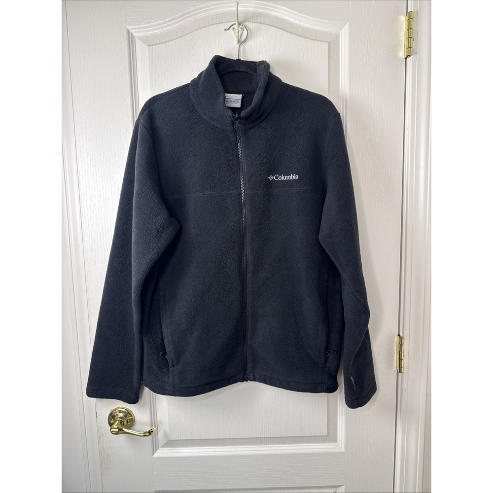 Columbia Interchange Fleece Jacket Mens Medium Black Full Zip Mock Neck